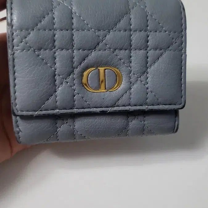[BUNJANG] Dior Lady Dior Card Holder Blue / 디올 레이디 디올 지갑