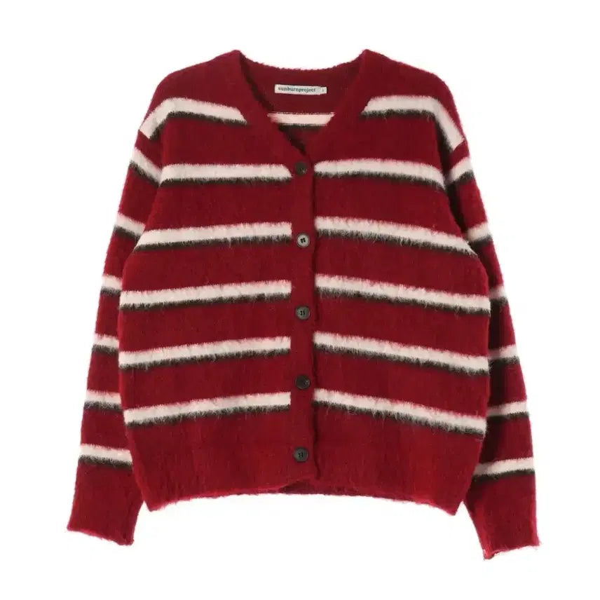 [BUNJANG] Sunburn Project Hairi Oversized Cardigan (Burgundy) / 썬번프로젝트 헤어리 오버핏 가디건 (버건디)