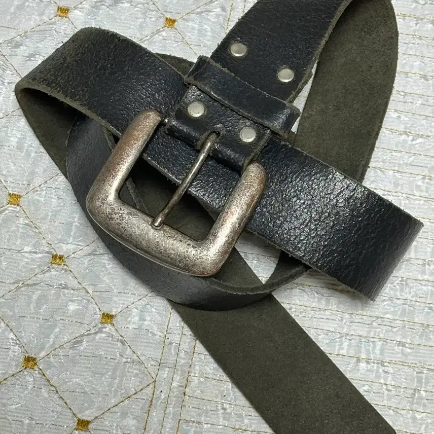 [BUNJANG] Vintage Genuine Leather Belt / 빈티지 엔틱 통가죽 벨트 33