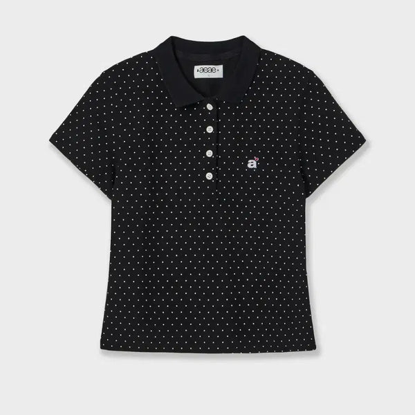[BUNJANG] aeae DOT PK T-shirts Black Size 1 / aeae 에이이에이이 DOT PK T-shirts BLACK
