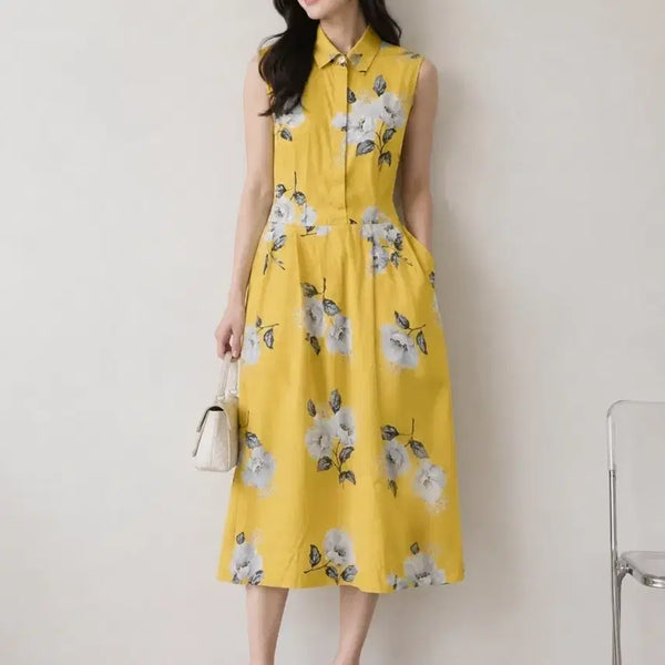 [BUNJANG] Cath Kidston Yellow Floral Pattern Dress Size 6 / 캐스 키드슨 노란색 플라워 패턴 원피스 6사이즈