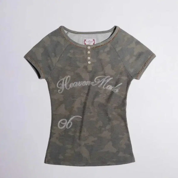 [BUNJANG] Sculptor Heavenly Button Down Camo Tee Forest S / 스컬프터 Heavenly Button down Camo Tee Forest