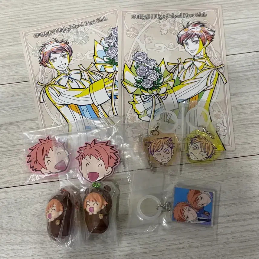 [BUNJANG] Ouran High School Host Club Hikaru & Kaoru Gacha Set - Brooch & Hairpin / 일괄 오란고교 호스트부 사교클럽 히카루 카오루 가챠 포대기 메지루시 헤어핀 세트