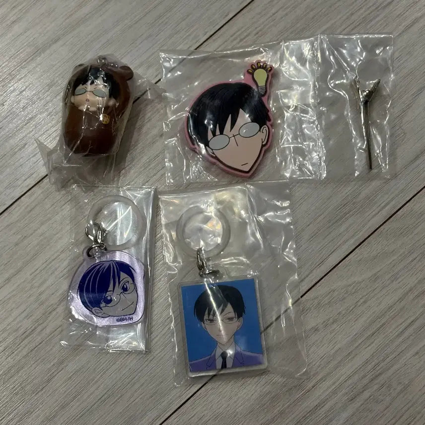 [BUNJANG] Ouran High School Host Club Kyouya Hairpin & Marker Gacha Set (Bundle Set) / 일괄 오란고교 호스트부 사교클럽 쿄우야 헤어핀 메지루시  가챠 포대기 세트