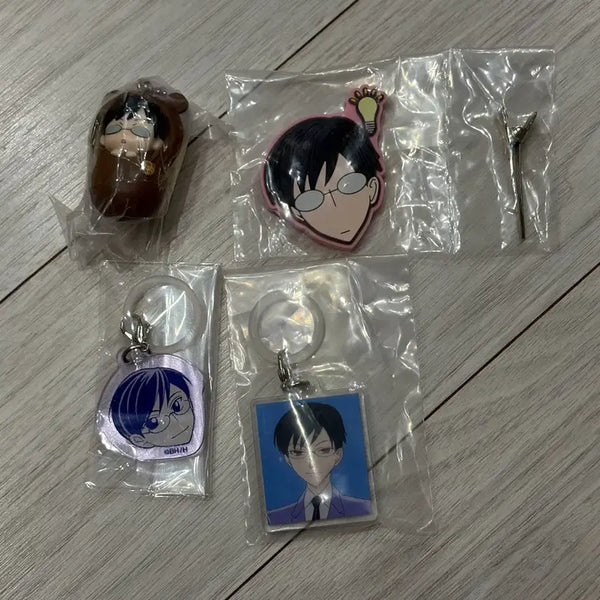 [BUNJANG] Ouran High School Host Club Kyouya Hairpin & Marker Gacha Set (Bundle Set) / 일괄 오란고교 호스트부 사교클럽 쿄우야 헤어핀 메지루시  가챠 포대기 세트