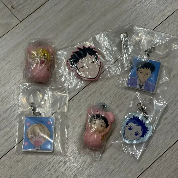 [BUNJANG] Ouran High School Host Club Hani Hairpin Medallion Set Bundle / 일괄 오란고교 호스트부 사교클럽 모리 하니 헤어핀 메지루시  가챠 포대기 세트