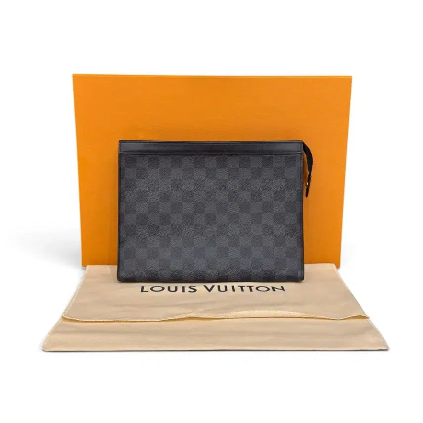 [BUNJANG] Louis Vuitton Damier Pochette Voyage Clutch Bag / 루이비통 다미에 포쉐트 보야쥬 클러치