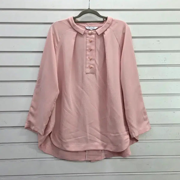 [BUNJANG] Light Pink Chiffon Blouse Size 77 / 연핑크  쉬폰  블라우스 77/보물찾기천사