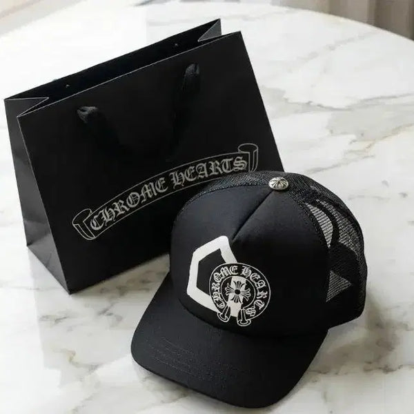 [BUNJANG] Chrome Hearts Foam Panel Mesh Trucker Ball Cap Black / [새상품][300%보장] 크롬하츠 폼 패널 메쉬 트러커 볼캡 블랙