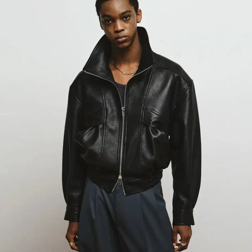 [BUNJANG] Noir Goth Skin Highneck Zip-up Jacket / [52] 노이어 고트 스킨 하이넥 집업 자켓