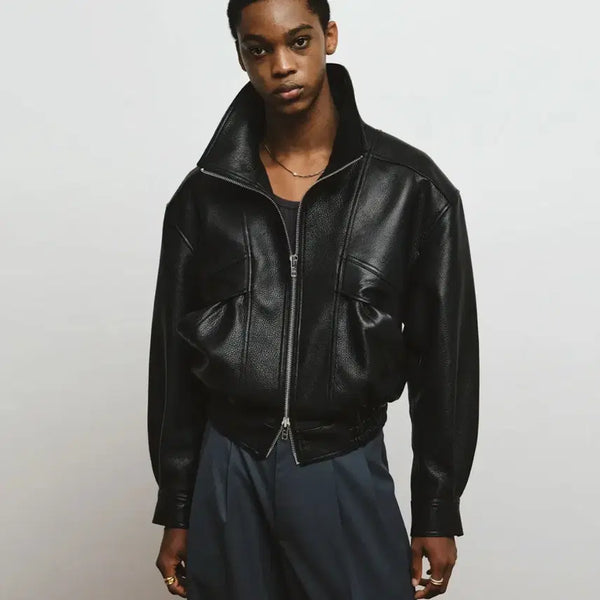 [BUNJANG] Noir Goth Skin Highneck Zip-up Jacket / [52] 노이어 고트 스킨 하이넥 집업 자켓