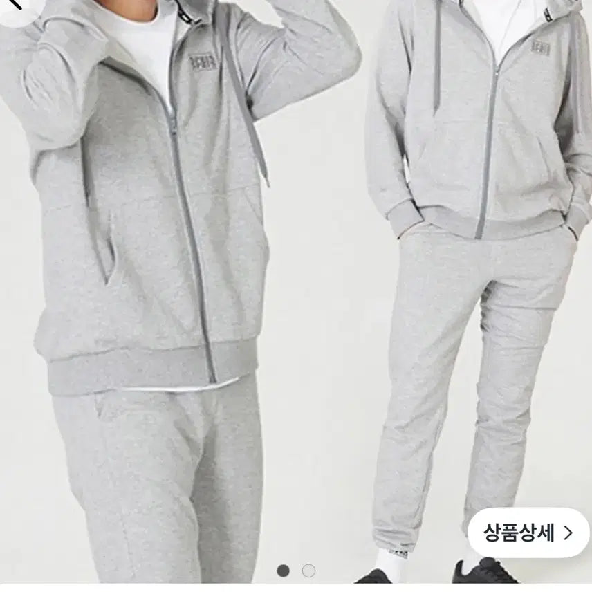 [BUNJANG] SPRIS Hooded Zip-Up and Jogger Pants Set - Grey / SPRIS 스프리스 후드집업 조거팬츠 세트 그레이