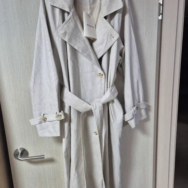 [BUNJANG] My Name Is Linen Long Trench Coat (New) / (새제품) 마이네임이즈 트렌치 코트 린넨 롱코트 새상품