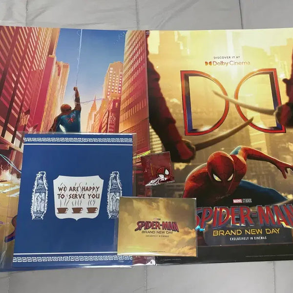 [BUNJANG] Spider-Man "Brand New Day" Bundle Set: Dolby Poster, Kwangwoon Poster, Film, Letter, Badge / 5종 일괄)스파이더맨 돌비+광음 포스터+필름+편지+뱃지