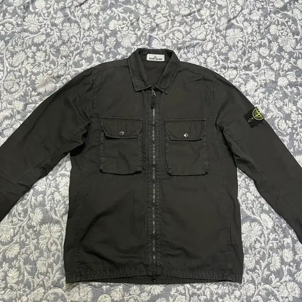 [BUNJANG] Stone Island 21FW Old Effect Overshirt Black M / 스톤아일랜드 21FW 올드이펙트 오버셔츠 블랙 M