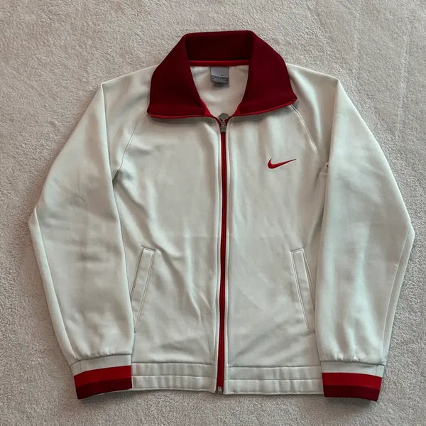 [BUNJANG] Nike Old School Jersey Track Top (Ivory/Red) / 나이키 올드스쿨 아이보리 레드 져지 트랙탑
