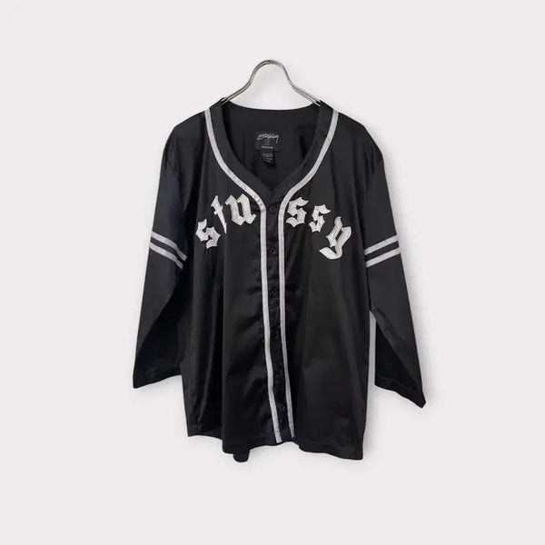 [BUNJANG] Stussy Gothic Logo Baseball Jersey Shirt / Stussy Gothic Logo Baseball Jersey Shirt