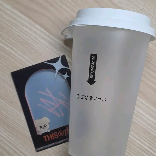 [BUNJANG] Stray Kids Changbin Reusable Cup Receipt Mini L Holder POB / 디스앤댓 팝업 입장 특전 승민 리유저블컵 영수증 미니 L홀더 퍼핌 스키즈