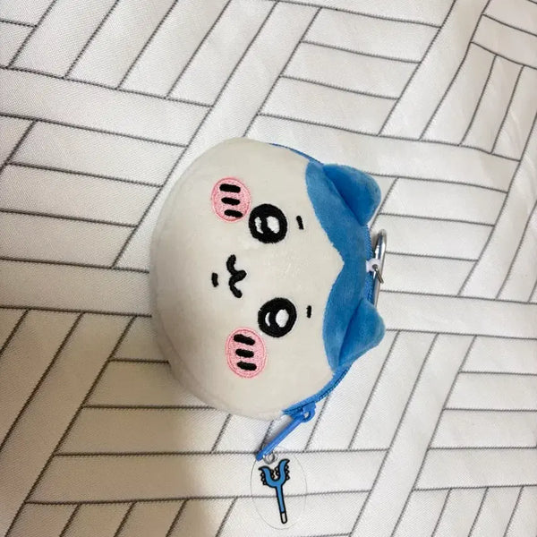 [BUNJANG] Hachiware Face Shaped Pass Pouch with Keychain / 하치와레 릴패스