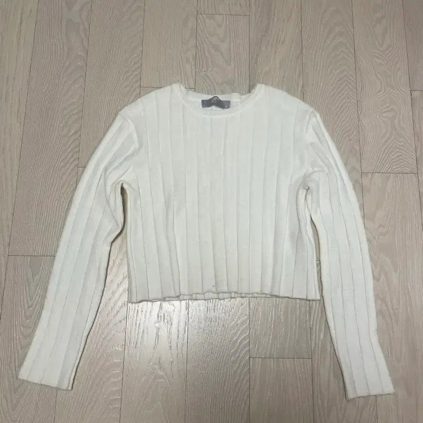 [BUNJANG] 8seconds Ivory Ribbed Crop Knit S / 8seconds 에잇세컨즈 아이보리 크롭 골지 니트