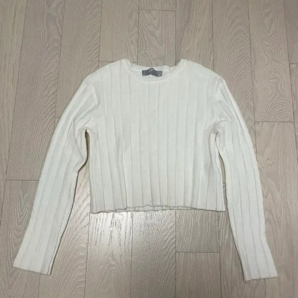 [BUNJANG] 8seconds Ivory Ribbed Crop Knit S / 8seconds 에잇세컨즈 아이보리 크롭 골지 니트
