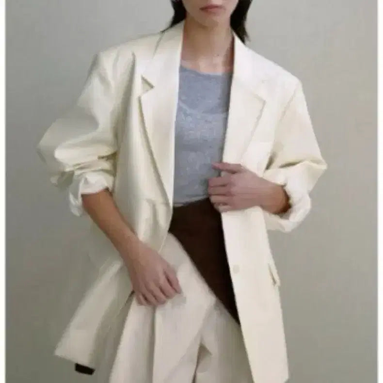 [BUNJANG] ugst Spring Boxy Jacket Ivory / 어그스트 ugst 스프링 박시 자켓 아이보리 새상품