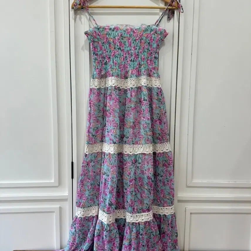 [BUNJANG] ANZU Vintage Rose Flower Maxi Dress / ANZU 빈티지 로즈 플라워 맥시 원피스