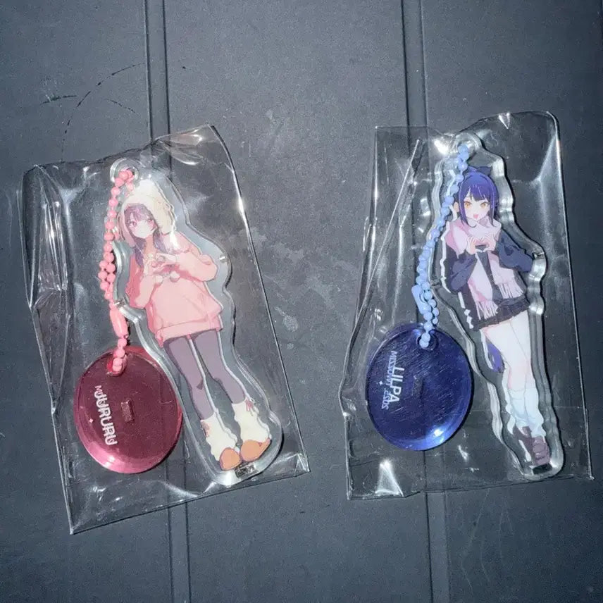 [BUNJANG] Idolish Seven Duccim Collaboration Lilpa & Jururu Acrylic Keychain Set / 이세돌 두찜 키링 릴파 주르르