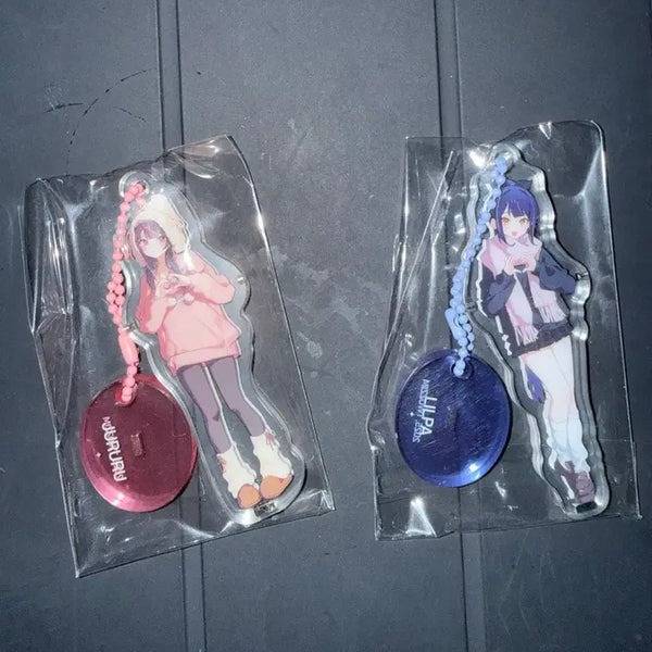 [BUNJANG] Idolish Seven Duccim Collaboration Lilpa & Jururu Acrylic Keychain Set / 이세돌 두찜 키링 릴파 주르르