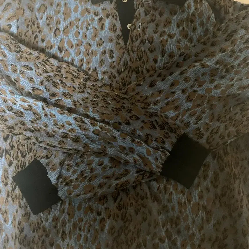 [BUNJANG] Wackomaria Leopard Knit Polo Shirt (M) / 와코마리아 레오파드 니트 폴로m사이즈