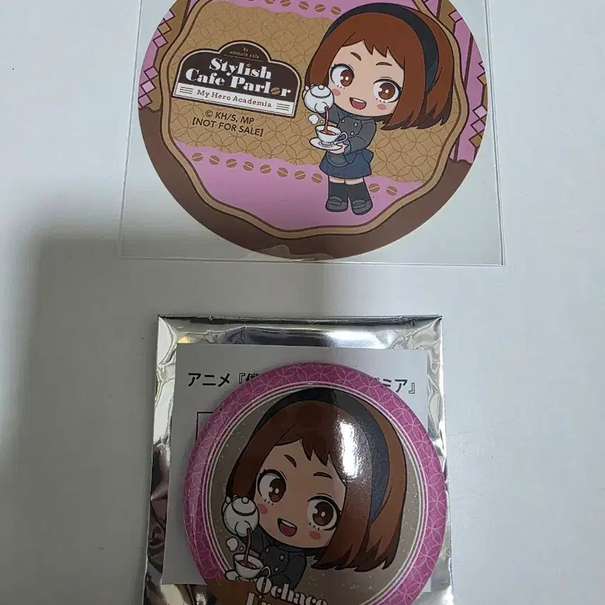 [BUNJANG] My Hero Academia Ani-mate Collaboration Cafe Ururaka Ochako Can Badge & Coaster Bundle Set / 나의 히어로 아카데미아 나히아 2026 애니메이트 콜라보 카페 stylish cafe parlor 우라라카 오챠코 캔뱃지 코스터 일괄