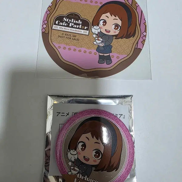 [BUNJANG] My Hero Academia Ani-mate Collaboration Cafe Ururaka Ochako Can Badge & Coaster Bundle Set / 나의 히어로 아카데미아 나히아 2026 애니메이트 콜라보 카페 stylish cafe parlor 우라라카 오챠코 캔뱃지 코스터 일괄