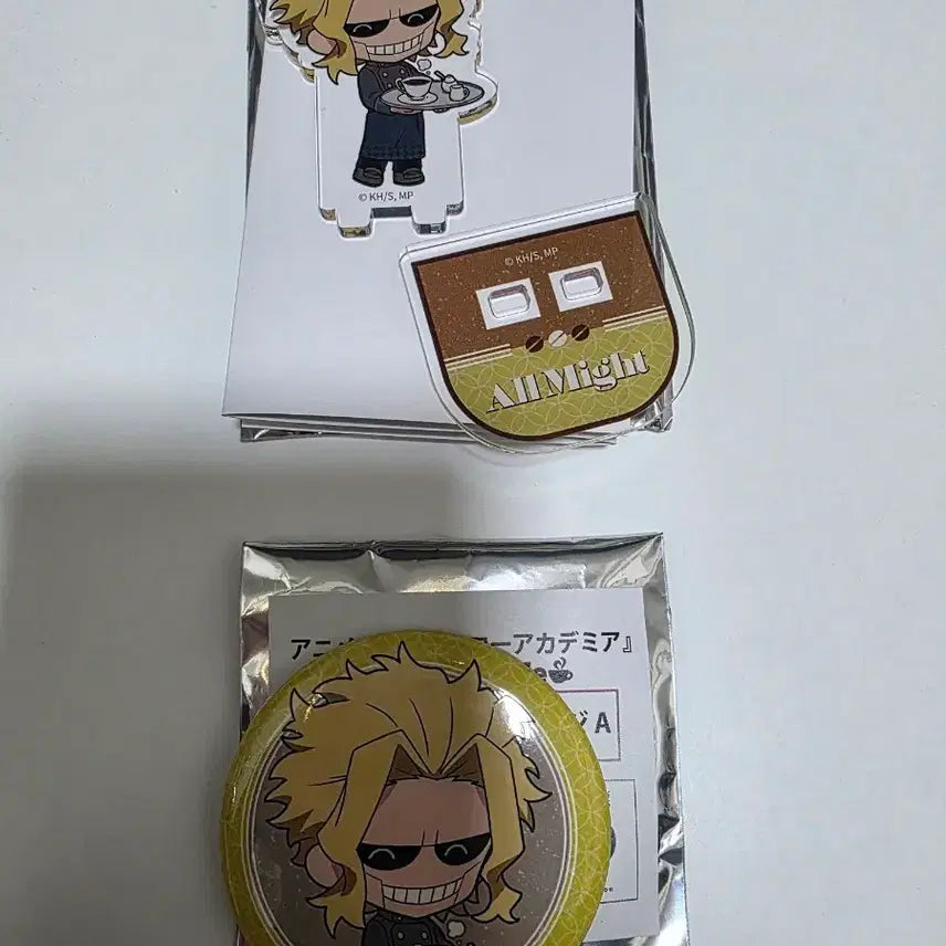 [BUNJANG] My Hero Academia All Might Mini Acrylic Stand & Can Badge Bundle / 나의 히어로 아카데미아 나히아 2026 애니메이트 콜라보 카페 stylish cafe parlor 올마이트 미니 아크릴 스탠드 캔뱃지 일괄