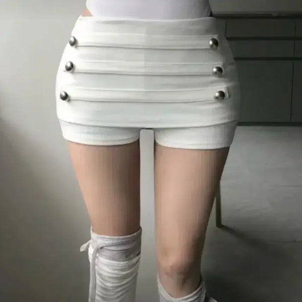 [BUNJANG] Ablley Napoleon Skirt Shorts White / 에이블리 나폴레옹 치마바지 스커트 화이트