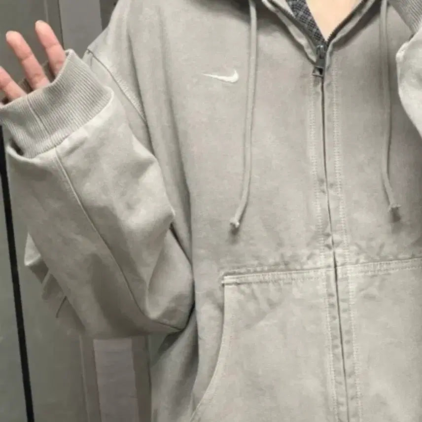 [BUNJANG] Nike Work Jacket Light Iron Ore M Size / 착샷/나이키 워크 자켓 라이트 아이언 오어 M사이즈