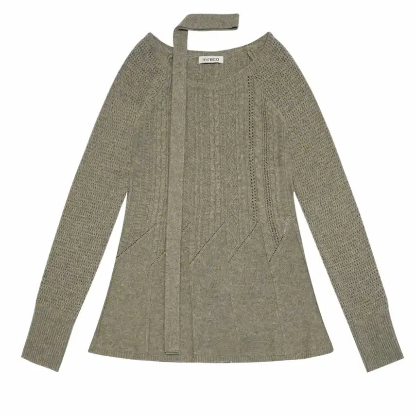 [BUNJANG] Mireco Cable Reco Knit OPS Grey / 미레코 CABLE RECO KNIT OPS GREY