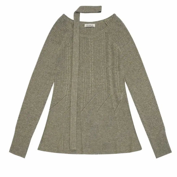 [BUNJANG] Mireco Cable Reco Knit OPS Grey / 미레코 CABLE RECO KNIT OPS GREY