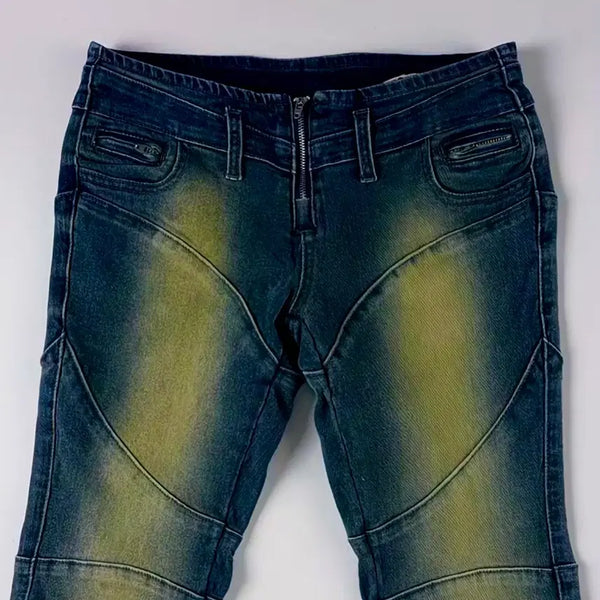[BUNJANG] Y2K Low-Rise Washed Jeans / (한번입음) 로우웨이스트 로우라이즈 청바지 Y2K 워싱 바지 레트로 빈티지 스트리트 스타일