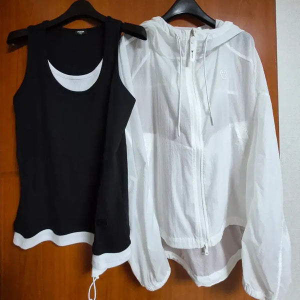[BUNJANG] Lifework Women's Ribbed Tank Top & Windbreaker Set / 가격내림) 라이프워크 여성 나시 + 바람막이 세트