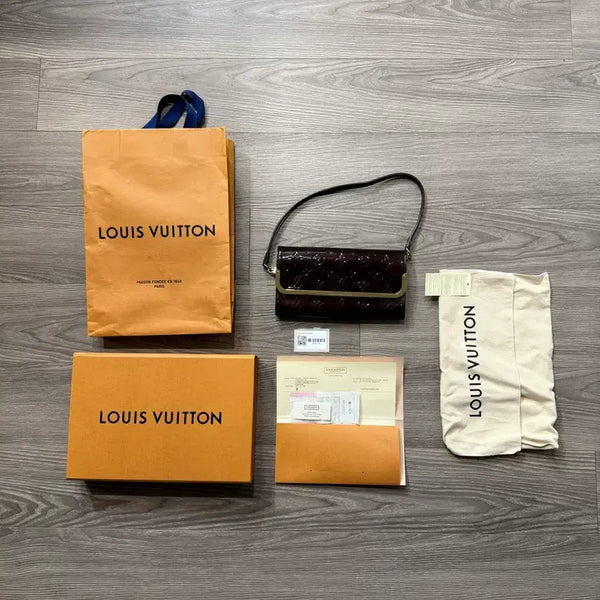 [BUNJANG] Louis Vuitton Monogram Vernis Amarante Patent Leather Shoulder Bag/Clutch / [정품] 루이비통 모노그램 베르니 (신세계 백화점 영수증 포함)