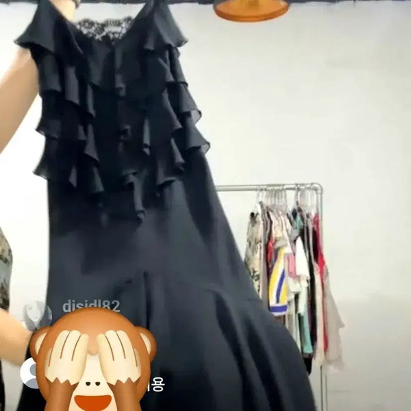 [BUNJANG] Fairy Frill Maxi Dress / 페어리 프릴 맥시 원피스