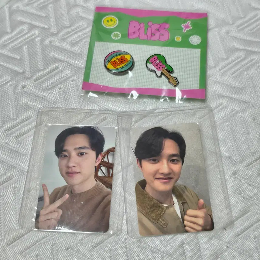 [BUNJANG] EXO D.O. 'BLISS' Pop-up Badge + Photocard Set (Sealed) / (미개봉) EXO 도경수 'BLISS' 팝업뱃지+포카세트, '기대' 미공포 2종