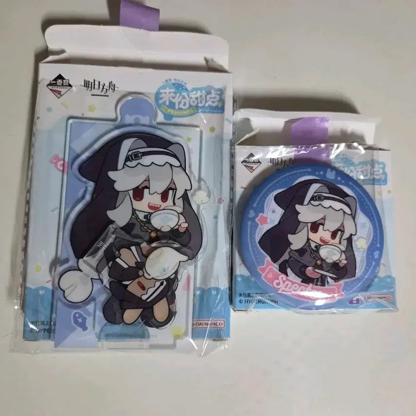 [BUNJANG] Arknights Specter Dessert Gacha Acrylic Stand & Can Badge Set / 명일방주 명방 스펙터 디저트 쿠지 아크릴스탠드 캔뱃지 판매