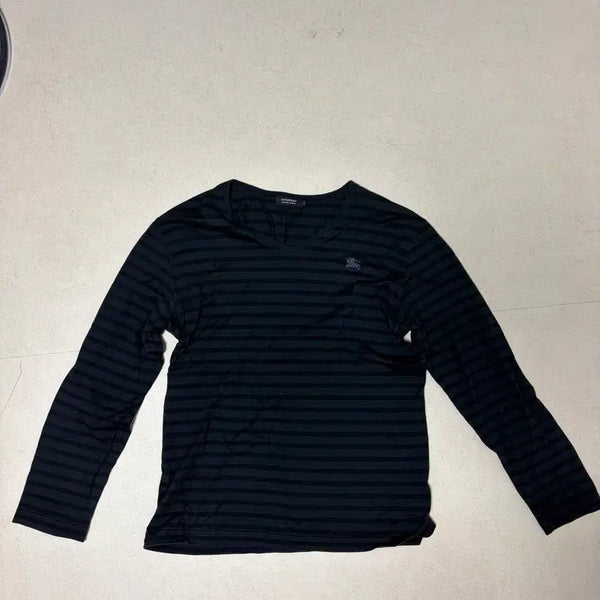 [BUNJANG] Burberry Black Label Striped Long Sleeve T-Shirt / 버버리 블랙라벨 스트라이프 롱슬리브 티셔츠