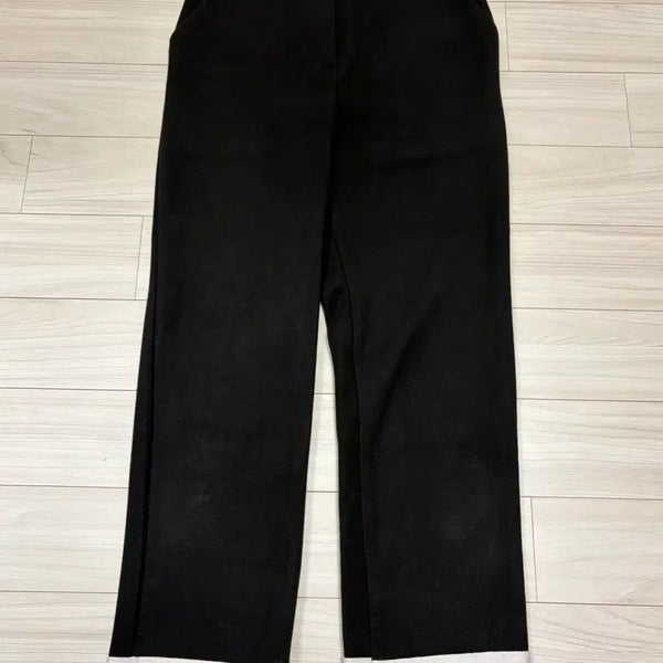 [BUNJANG] Black Line Fleece Lined Slacks / 블랙 라인 기모바지s
