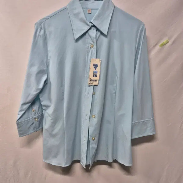[BUNJANG] New Blue 3/4 Sleeve Shirt - Size L / 새상품 블루 셔츠 3부 소매  L