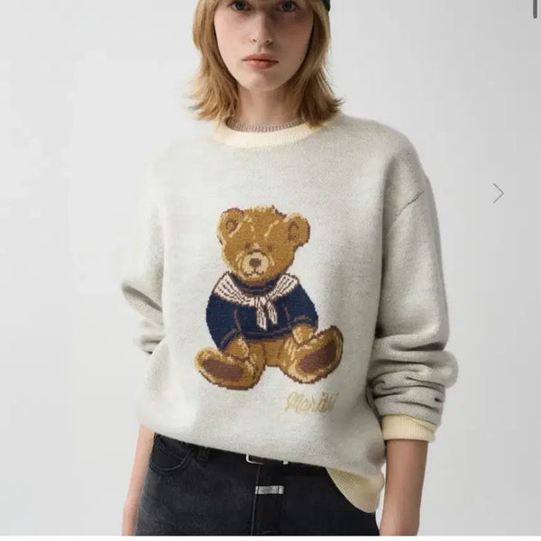 [BUNJANG] Marithe Francois Girbaud Bear Sweater Ivory M / 마리떼 프랑소와 저버 베어 스웨터 아이보리M
