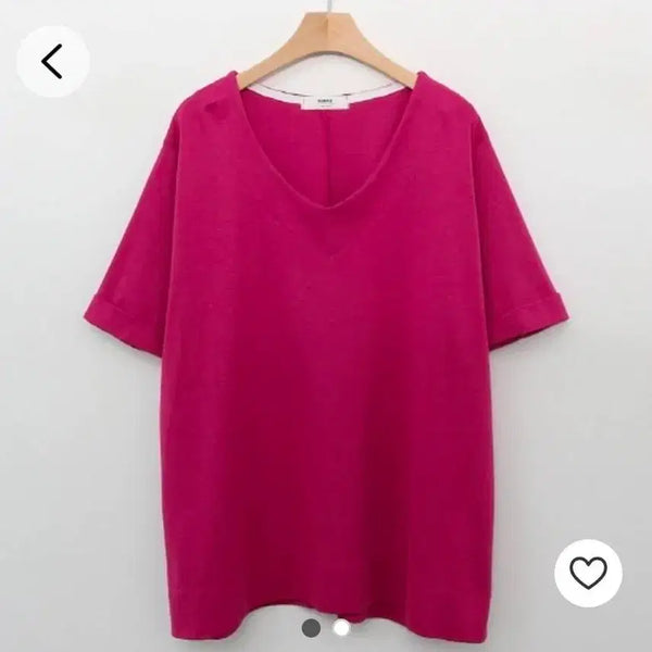 [BUNJANG] Korean Made V-Neck Back Slit Short Sleeve T-Shirt / 국산 브이넥 뒷트임 반팔티 새상품(88까지)