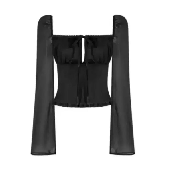 [BUNJANG] Clishier Wony Blouse Black / 클리시어 워니 블라우스 블랙