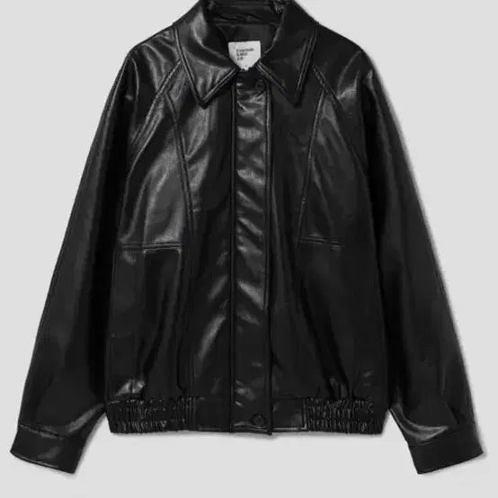 [BUNJANG] 8seconds Faux Leather Oversized Blouson Black / 에잇세컨즈 페이크 레더 오버핏 블루종 블랙